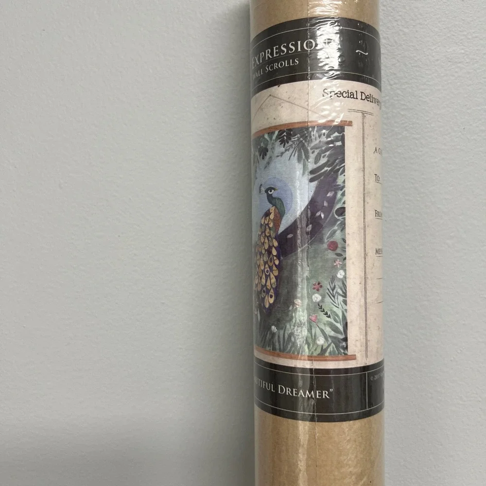 Art Expressions Wall Scroll Beautiful Dreamer Peacock Rachel Grant